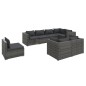 vidaXL Set de muebles de jardín 8 pzas y cojines ratán sintético gris vidaXL Set de muebles de jardín 8 pzas y cojines ratán sintético gris