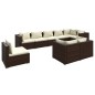 vidaXL Set muebles de jardín 9 piezas y cojines ratán sintético marrón vidaXL Set muebles de jardín 9 piezas y cojines ratán sintético marrón