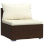 vidaXL Set muebles de jardín 11 pzas y cojines ratán sintético marrón