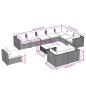 vidaXL Set muebles de jardín 11 pzas y cojines ratán sintético marrón