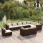 vidaXL Set muebles de jardín 10 pzas y cojines ratán sintético marrón vidaXL Set muebles de jardín 10 pzas y cojines ratán sintético marrón