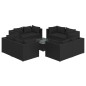 vidaXL Set de muebles de jardín 9 pzas y cojines ratán sintético negro
