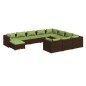 vidaXL Set muebles de jardín 11 pzas y cojines ratán sintético marrón vidaXL Set muebles de jardín 11 pzas y cojines ratán sintético marrón