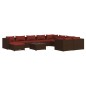 vidaXL Set muebles de jardín 11 pzas y cojines ratán sintético marrón vidaXL Set muebles de jardín 11 pzas y cojines ratán sintético marrón