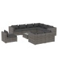 vidaXL Set de muebles de jardín 10 pzas y cojines ratán sintético gris
