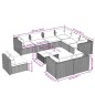 vidaXL Set de muebles de jardín 10 pzas y cojines ratán sintético gris