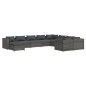 vidaXL Set de muebles de jardín 10 pzas y cojines ratán sintético gris vidaXL Set de muebles de jardín 10 pzas y cojines ratán sintético gris