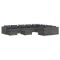 vidaXL Set de muebles de jardín 11 pzas y cojines ratán sintético gris vidaXL Set de muebles de jardín 11 pzas y cojines ratán sintético gris