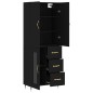 vidaXL Aparador alto madera contrachapada negro 69,5x34x180 cm vidaXL Aparador alto madera contrachapada negro 69,5x34x180 cm
