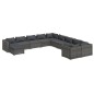 vidaXL Set de muebles de jardín 11 pzas y cojines ratán sintético gris vidaXL Set de muebles de jardín 11 pzas y cojines ratán sintético gris