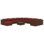 vidaXL Set muebles de jardín 12 pzas y cojines ratán sintético marrón vidaXL Set muebles de jardín 12 pzas y cojines ratán sintético marrón