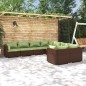 vidaXL Set muebles de jardín 8 pzas y cojines ratán sintético marrón vidaXL Set muebles de jardín 8 pzas y cojines ratán sintético marrón