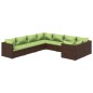 vidaXL Set muebles de jardín 8 pzas y cojines ratán sintético marrón vidaXL Set muebles de jardín 8 pzas y cojines ratán sintético marrón