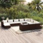 vidaXL Set muebles de jardín 11 pzas y cojines ratán sintético marrón vidaXL Set muebles de jardín 11 pzas y cojines ratán sintético marrón