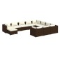 vidaXL Set muebles de jardín 11 pzas y cojines ratán sintético marrón vidaXL Set muebles de jardín 11 pzas y cojines ratán sintético marrón