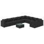 vidaXL Set de muebles de jardín 10 pzas cojines ratán sintético negro vidaXL Set de muebles de jardín 10 pzas cojines ratán sintético negro