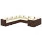 vidaXL Set muebles de jardín 8 pzas y cojines ratán sintético marrón vidaXL Set muebles de jardín 8 pzas y cojines ratán sintético marrón