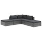 vidaXL Set de muebles de jardín 5 pzas y cojines ratán sintético gris vidaXL Set de muebles de jardín 5 pzas y cojines ratán sintético gris