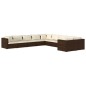 vidaXL Set muebles de jardín 10 pzas y cojines ratán sintético marrón vidaXL Set muebles de jardín 10 pzas y cojines ratán sintético marrón