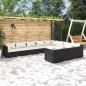 vidaXL Set de muebles de jardín 10 pzs y cojines ratán sintético negro vidaXL Set de muebles de jardín 10 pzs y cojines ratán sintético negro