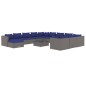 vidaXL Set de muebles de jardín 13 pzas y cojines ratán sintético gris vidaXL Set de muebles de jardín 13 pzas y cojines ratán sintético gris