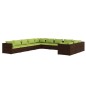 vidaXL Set muebles de jardín 11 pzas y cojines ratán sintético marrón vidaXL Set muebles de jardín 11 pzas y cojines ratán sintético marrón
