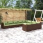 vidaXL Set muebles de jardín 10 pzas y cojines ratán sintético marrón vidaXL Set muebles de jardín 10 pzas y cojines ratán sintético marrón