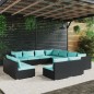 vidaXL Set de muebles de jardín 11 pzas cojines ratán sintético negro vidaXL Set de muebles de jardín 11 pzas cojines ratán sintético negro