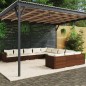 vidaXL Set muebles de jardín 11 pzas y cojines ratán sintético marrón