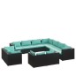 vidaXL Set de muebles de jardín 11 pzas cojines ratán sintético negro vidaXL Set de muebles de jardín 11 pzas cojines ratán sintético negro
