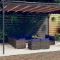 vidaXL Set de muebles de jardín 12 pzas cojines ratán sintético gris vidaXL Set de muebles de jardín 12 pzas cojines ratán sintético gris