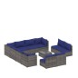 vidaXL Set de muebles de jardín 12 pzas cojines ratán sintético gris vidaXL Set de muebles de jardín 12 pzas cojines ratán sintético gris