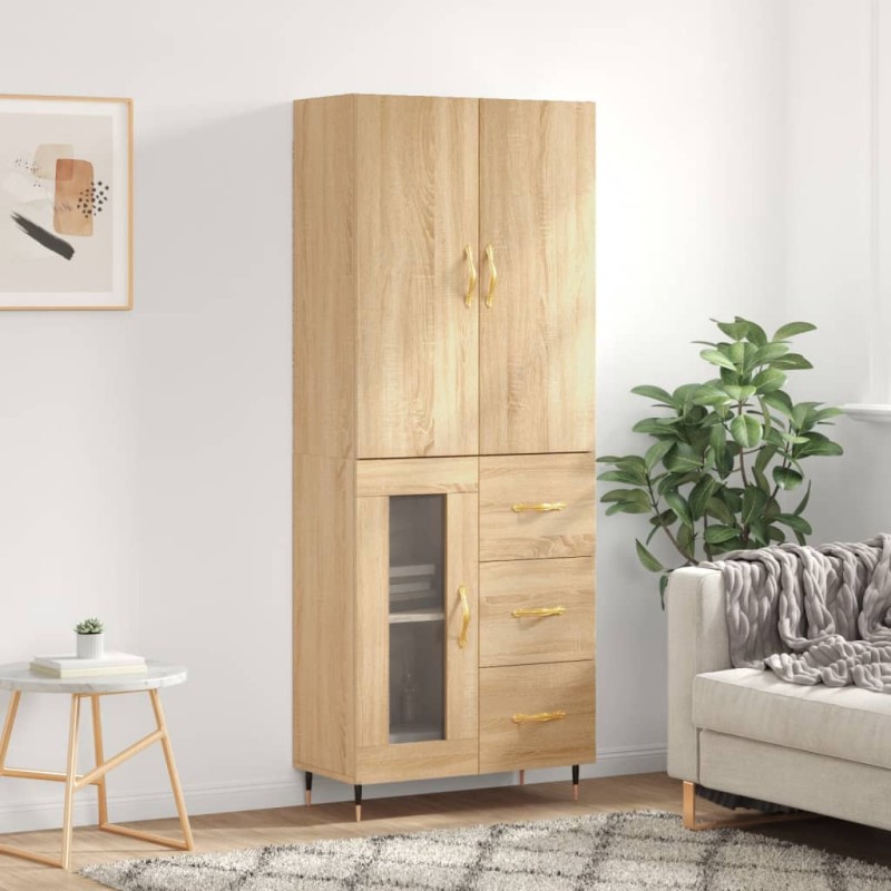 vidaXL Aparador alto madera contrachapada color roble 69,5x34x180 cm vidaXL Aparador alto madera contrachapada color roble 69,5x34x180 cm