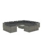 vidaXL Set de muebles de jardín 13 pzas y cojines ratán sintético gris vidaXL Set de muebles de jardín 13 pzas y cojines ratán sintético gris