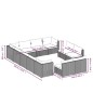 vidaXL Set de muebles de jardín 12 pzas cojines ratán sintético gris vidaXL Set de muebles de jardín 12 pzas cojines ratán sintético gris