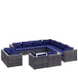 vidaXL Set de muebles de jardín 11 pzas y cojines ratán sintético gris vidaXL Set de muebles de jardín 11 pzas y cojines ratán sintético gris