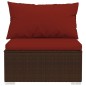 vidaXL Set muebles de jardín 14 piezas cojines ratán sintético marrón