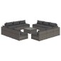 vidaXL Set de muebles de jardín 13 pzas y cojines ratán sintético gris vidaXL Set de muebles de jardín 13 pzas y cojines ratán sintético gris