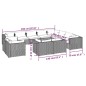 vidaXL Set muebles de jardín 12 pzas y cojines ratán sintético marrón