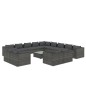 vidaXL Set de muebles de jardín 14 pzas y cojines ratán sintético gris vidaXL Set de muebles de jardín 14 pzas y cojines ratán sintético gris