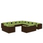 vidaXL Set muebles de jardín 13 piezas cojines ratán sintético marrón vidaXL Set muebles de jardín 13 piezas cojines ratán sintético marrón