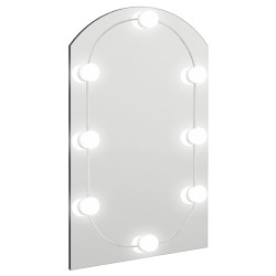 vidaXL Espejo con luces LED vidrio arco 60x40 cm