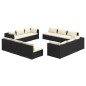 vidaXL Set de sofás de jardín 12 pzas cojines ratán sintético negro vidaXL Set de sofás de jardín 12 pzas cojines ratán sintético negro
