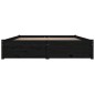 vidaXL Estructura de cama con cajones negro 140x190 cm
