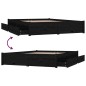 vidaXL Estructura de cama con cajones negro 140x190 cm