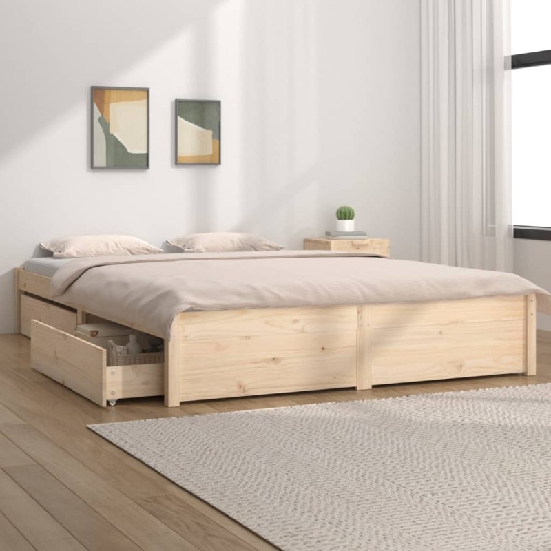 vidaXL Estructura de cama con cajones 150x200 cm vidaXL Estructura de cama con cajones 150x200 cm