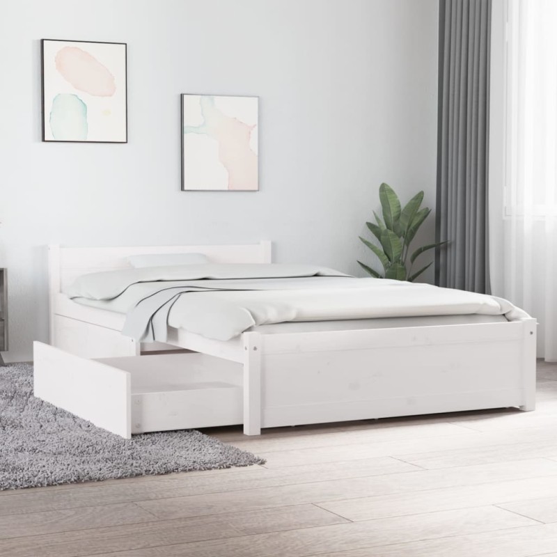 vidaXL Estructura de cama con cajones blanco 100x200 cm vidaXL Estructura de cama con cajones blanco 100x200 cm