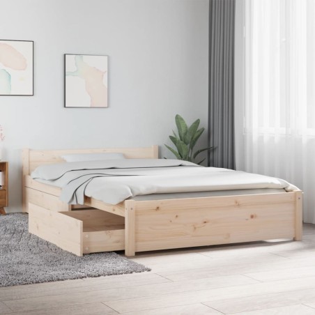 vidaXL Estructura de cama con cajones doble pequeña 120x190 cm