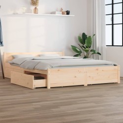 vidaXL Estructura de cama con cajones king size 150x200 cm