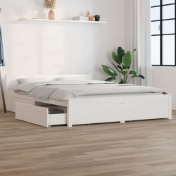 vidaXL Estructura de cama con cajones blanco 160x200 cm